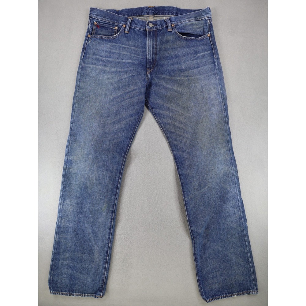 Polo Ralph Lauren Jeans 867 Classic Fit‎ Blue Whisker Denim Straight Leg 36x34